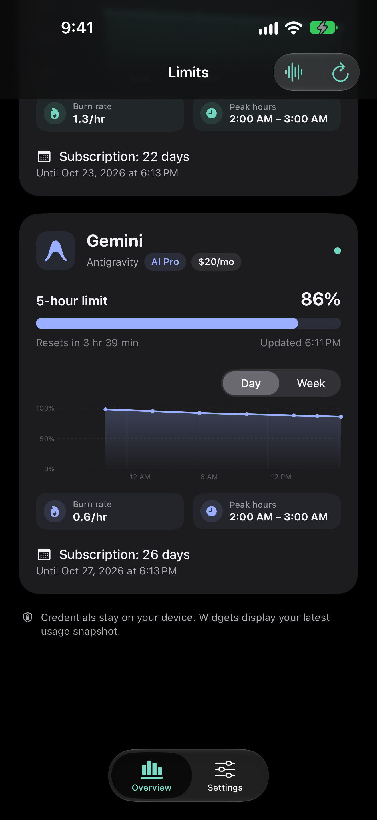 Tokens — Screenshot 2